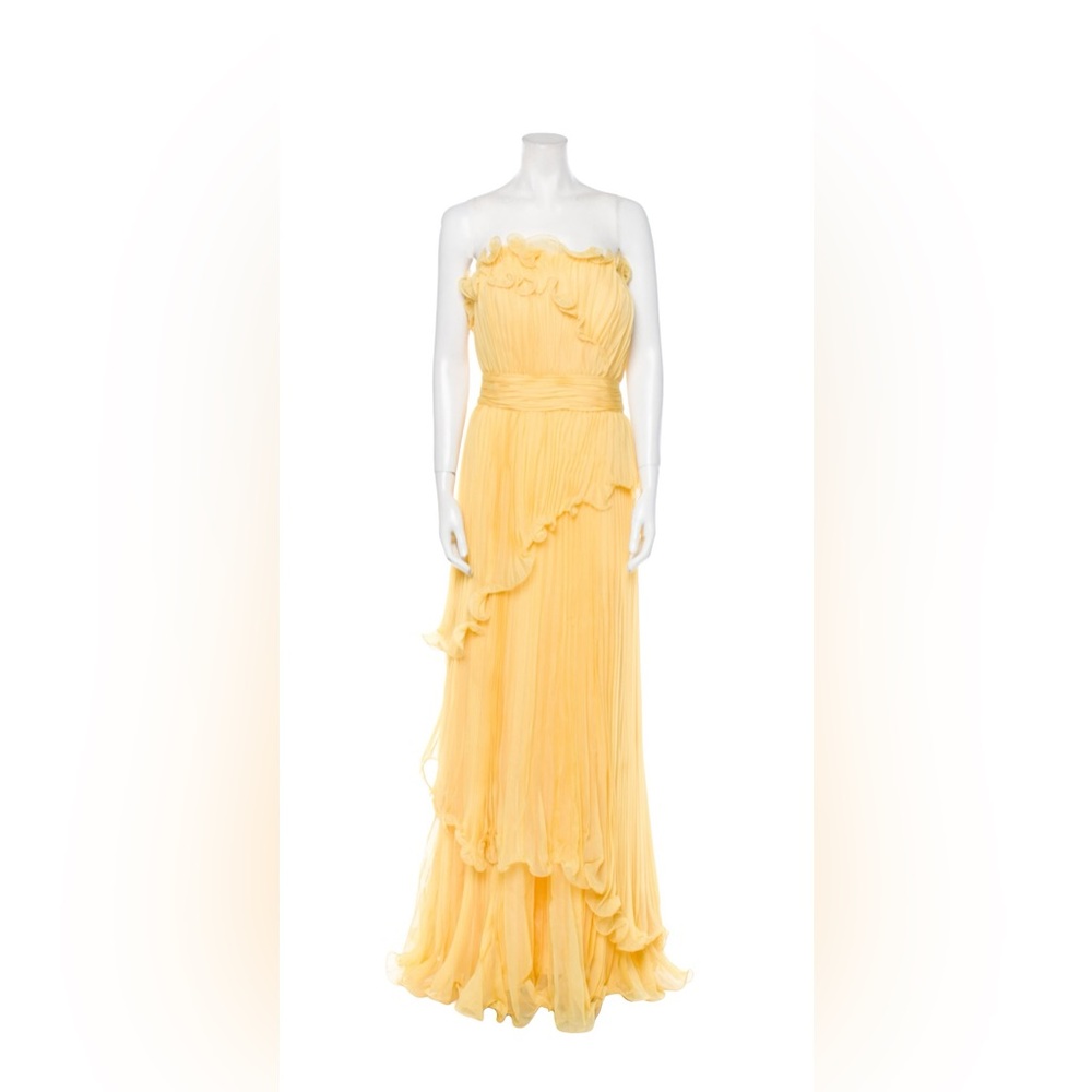 Mac Duggal Strapless Yellow Dress